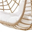 Pemberly Row Rattan Outdoor Patio Swing Chair in Natural/White