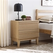 Pemberly Row Two-Drawer Particleboard Wood Nightstand in Oak