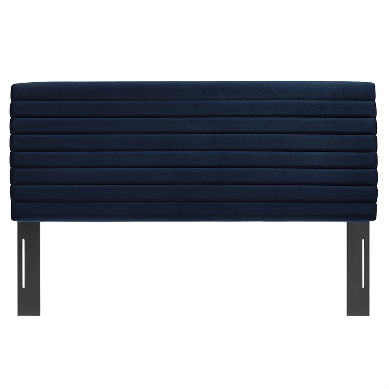 Pemberly Row Performance Velvet King/California King Headboard in Blue