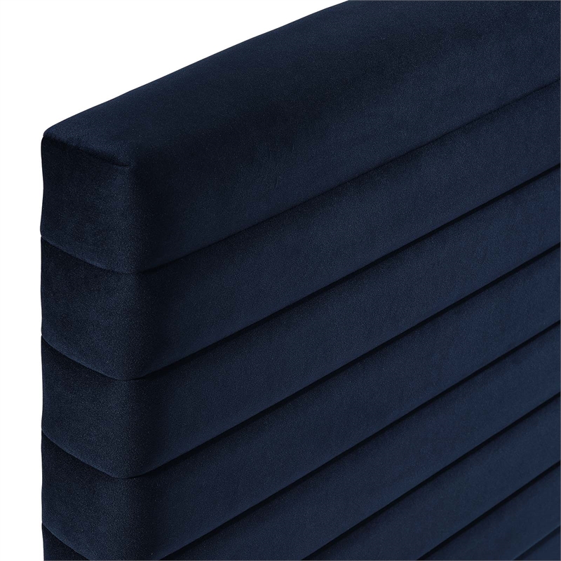 Pemberly Row Performance Velvet King/California King Headboard in Blue