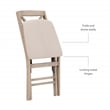 Pemberly Row X-Back Set of Two Folding Chairs Padded Seat in Graywash Wood