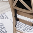 Pemberly Row X-Back Set of Two Folding Chairs Padded Seat in Graywash Wood