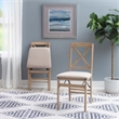 Pemberly Row X-Back Set of Two Folding Chairs Padded Seat in Graywash Wood