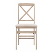 Pemberly Row X-Back Set of Two Folding Chairs Padded Seat in Graywash Wood