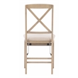 Pemberly Row X-Back Set of Two Folding Chairs Padded Seat in Graywash Wood