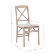 Pemberly Row X-Back Set of Two Folding Chairs Padded Seat in Graywash Wood