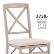 Pemberly Row X-Back Set of Two Folding Chairs Padded Seat in Graywash Wood