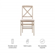 Pemberly Row X-Back Set of Two Folding Chairs Padded Seat in Graywash Wood