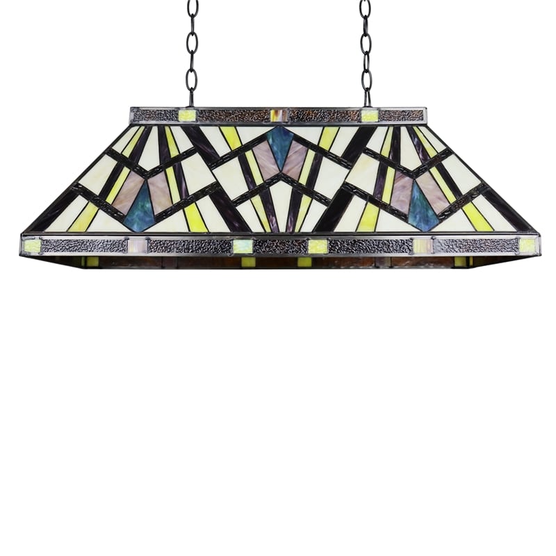 Pemberly Row Modern 3-Light Glass Island Pendant in Multi-Color