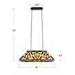 Pemberly Row Modern 3-Light Glass Island Pendant in Multi-Color