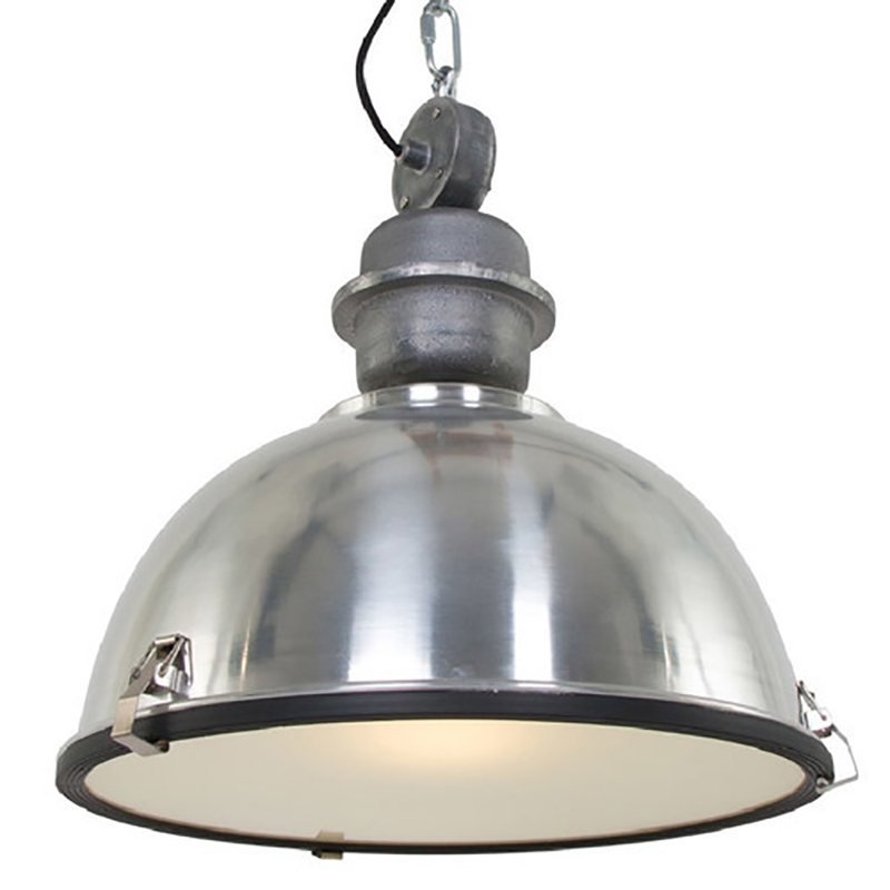 Pemberly Row Aluminum Warehouse Barn Hanging Kitchen Pendant Light in Silver