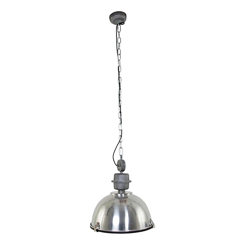 Pemberly Row Aluminum Warehouse Barn Hanging Kitchen Pendant Light in Silver