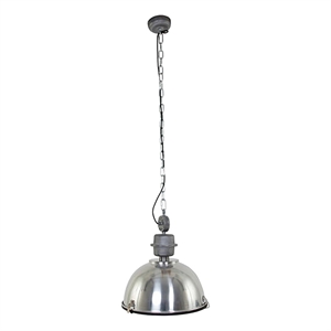 Pemberly Row Aluminum Warehouse Barn Hanging Kitchen Pendant Light in Silver