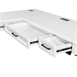 Pemberly Row Modern Electric Sit/Stand L-Desk and Return Height Wood Desk White