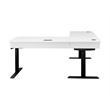 Pemberly Row Modern Electric Sit/Stand L-Desk and Return Height Wood Desk White
