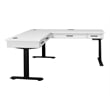 Pemberly Row Modern Electric Sit/Stand L-Desk and Return Height Wood Desk White
