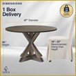 Pemberly Row Modern / Contemporary Round Dining Table Rustic Brown