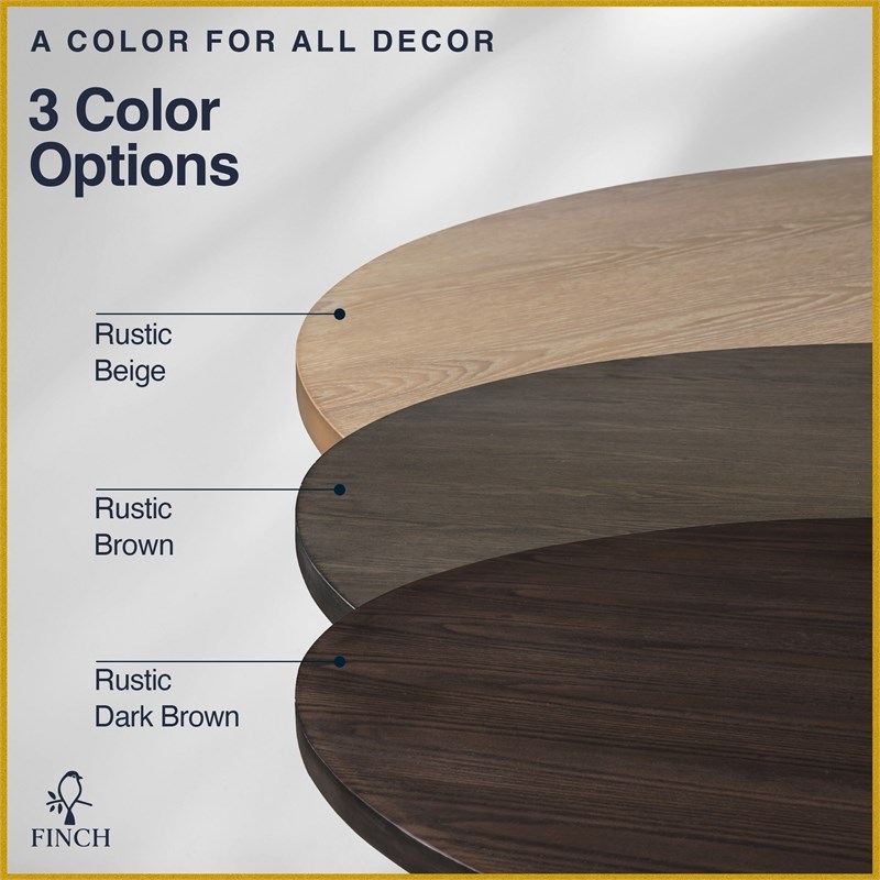 Pemberly Row Modern / Contemporary Round Dining Table Rustic Brown