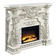 Pemberly Row Modern Wooden LED Electric Fireplace in Antique White