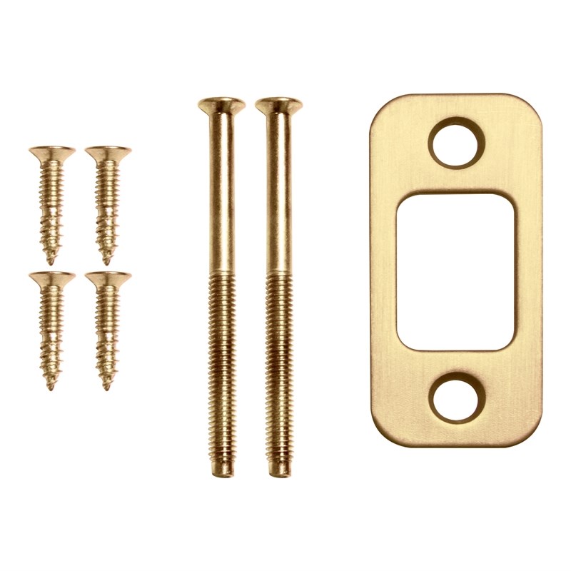 Pemberly Row Single Cylinder 2-Way Round Corner Deadbolt with Latch in Gold