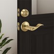 Pemberly Row Single Cylinder 2-Way Round Corner Deadbolt with Latch in Gold