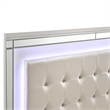 Pemberly Row Modern Solid Wood King Size Lighted Bed in White