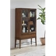 Pemberly Row Mid-century Wood Glass Door Bookcase Display Office Bookcase Brown