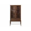 Pemberly Row Mid-century Wood Glass Door Bookcase Display Office Bookcase Brown