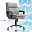 Pemberly Row Modern Ergonomic Mid Back Desk Chair Fabric Gray