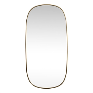 Pemberly Row 30x60&quot Oval Modern Metal Wall-Mounted Mirror in Brass
