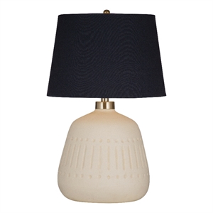 pemberly row modern table lamp in cream ceramic with black shade