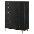 Pemberly Row 5-drawer Wood Rectangular Bedroom Chest in Black