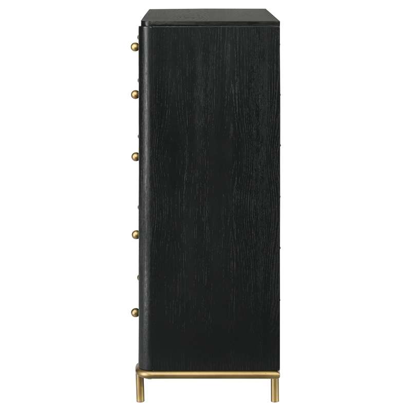 Pemberly Row 5-drawer Wood Rectangular Bedroom Chest in Black