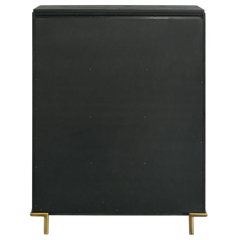 Pemberly Row 5-drawer Wood Rectangular Bedroom Chest in Black