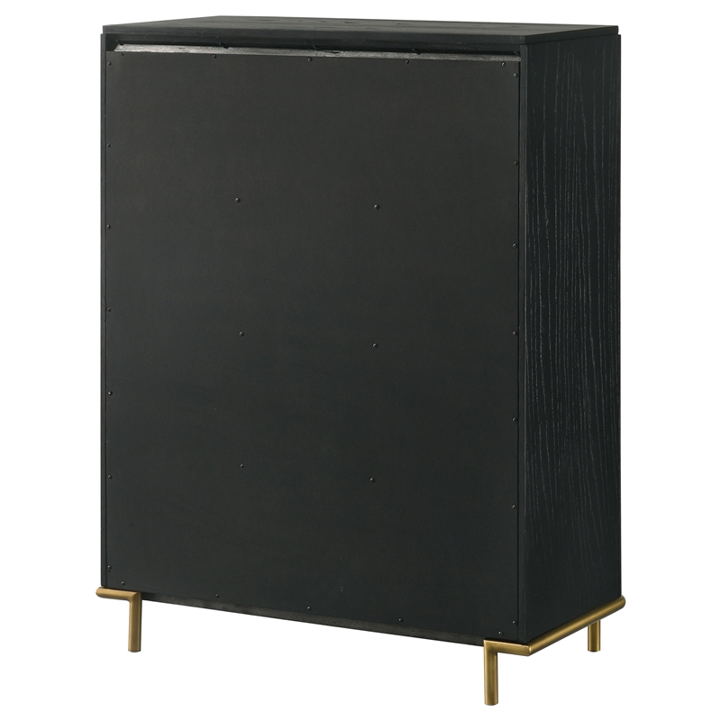 Pemberly Row 5-drawer Wood Rectangular Bedroom Chest in Black