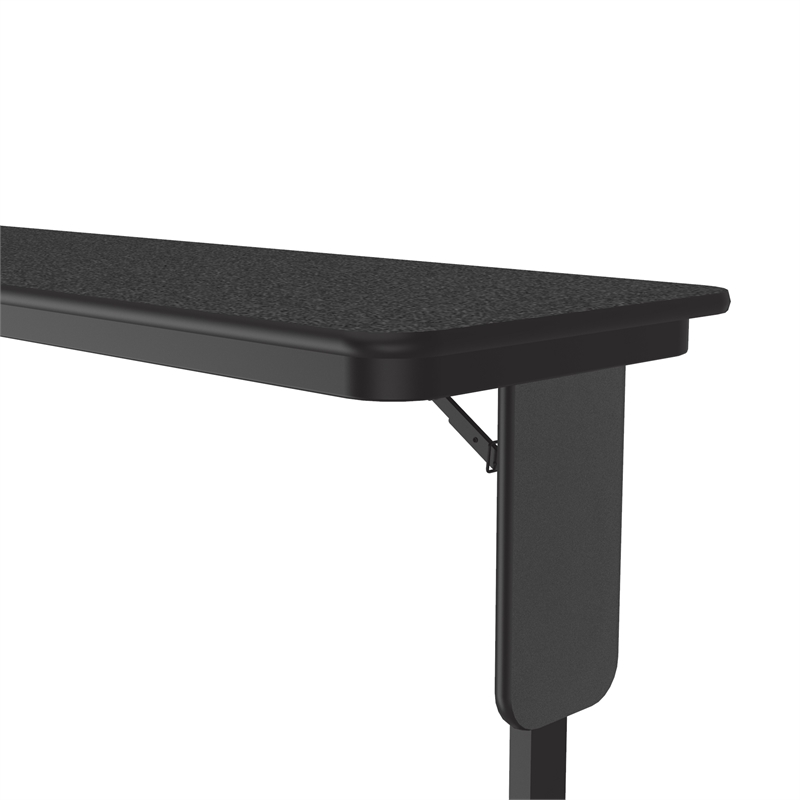 Pemberly Row 18x60 Contemporary Metal/Wood Folding Seminar Table - Black Granite