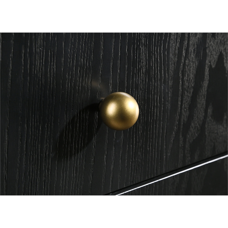 Pemberly Row Coastal 8-drawer Wood Bedroom Dresser in Black Finish