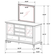 Pemberly Row Modern 11-drawer Wood Dresser with Mirror Cream White