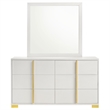 Pemberly Row 6-drawer Rectangular Wood Dresser with Mirror White