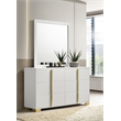 Pemberly Row 6-drawer Rectangular Wood Dresser with Mirror White
