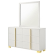 Pemberly Row 6-drawer Rectangular Wood Dresser with Mirror White