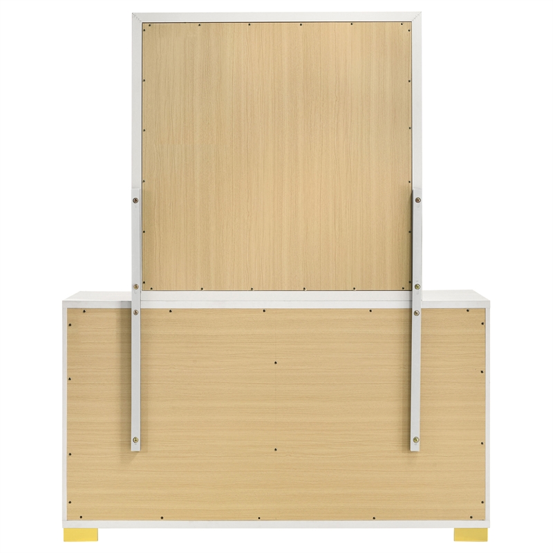 Pemberly Row 6-drawer Rectangular Wood Dresser with Mirror White