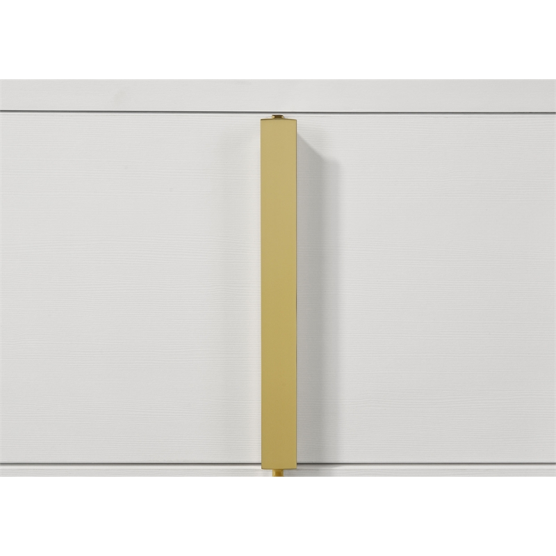 Pemberly Row 6-drawer Rectangular Wood Dresser with Mirror White