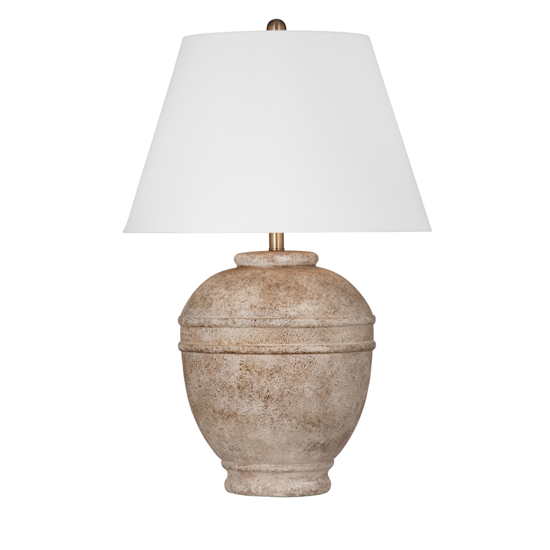 Pemberly Row Modern / Contemporary Table Lamp in Cream Resin