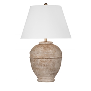 Pemberly Row Modern / Contemporary Table Lamp in Cream Resin