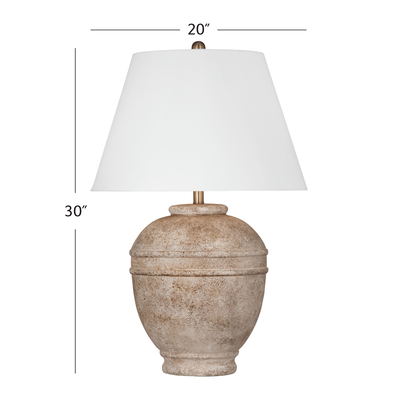 Pemberly Row Modern / Contemporary Table Lamp in Cream Resin