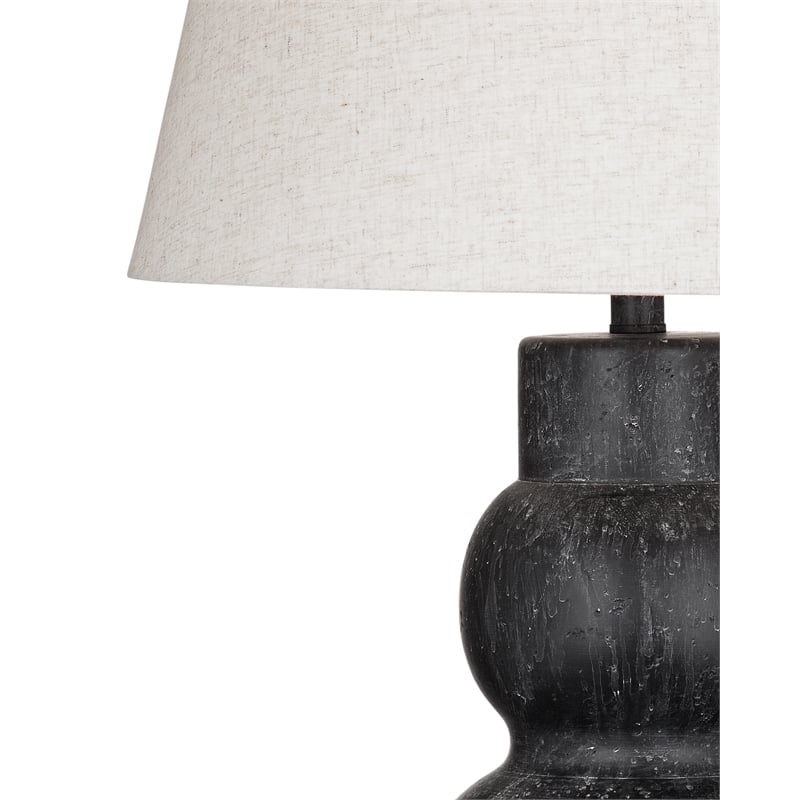 Pemberly Row Modern / Contemporary Table Lamp in Black Resin