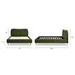 Pemberly Row Curved Headboard Upholstered Platform Bed Queen Olive Green