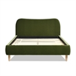 Pemberly Row Curved Headboard Upholstered Platform Bed Queen Olive Green