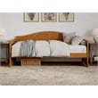 Pemberly Row Mid-Century Solid Wood Twin Daybed in Light Toffee